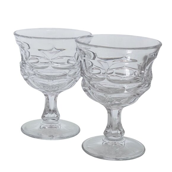 4 Fostoria Argus Champagne Coupes Goblets 5" vtg 1970s glass midcentury - Picture 3 of 6